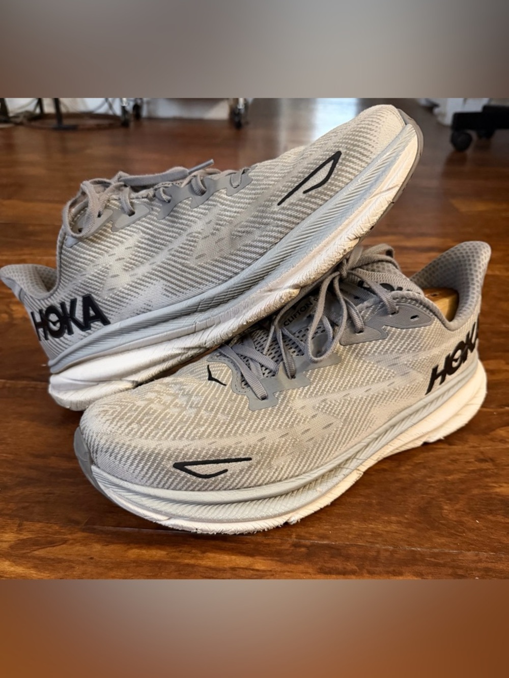 Hoka One One Mens Clifton 9 1127895 HMBC Gray Running Shoes Sneakers Size 13D